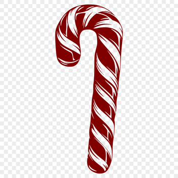 A red and white striped candy cane design for Christmas decorations.