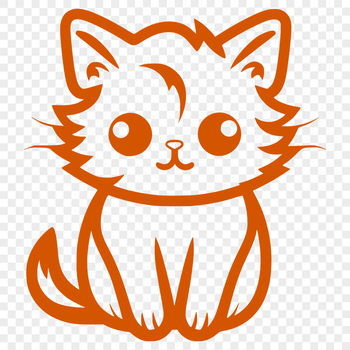 A full-body illustration of a sitting domesticated feline.