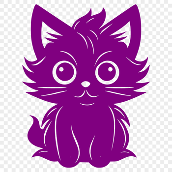 A simple illustration of a cat sitting on its haunches, presented in vector format.
