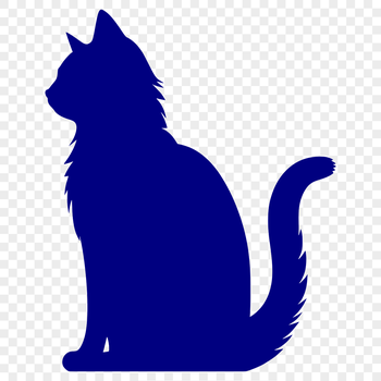 A simple illustration of a cat sitting in full view, suitable for vector design and cutting machine projects.