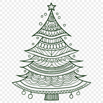 A stylized digital illustration of a Christmas tree, designed for vector graphics.