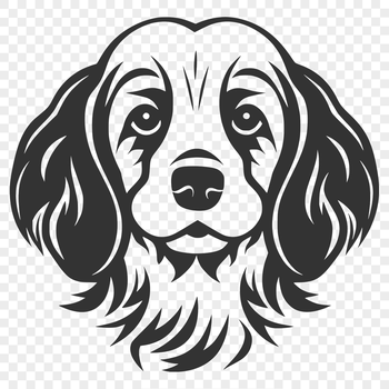 A high-quality digital illustration of a friendly Cocker Spaniel's head.