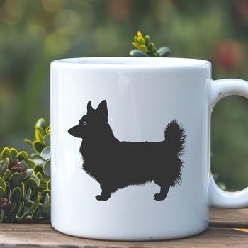 A digital illustration of a standing corgi dog in full body pose.