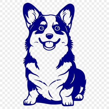 A high-quality digital illustration of a standing Corgi in full body view, suitable for graphic design projects.