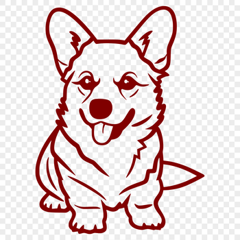 An animal illustration of a Corgi in a seated position.