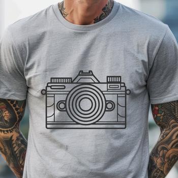 A digital camera icon made from scalable vector graphics.