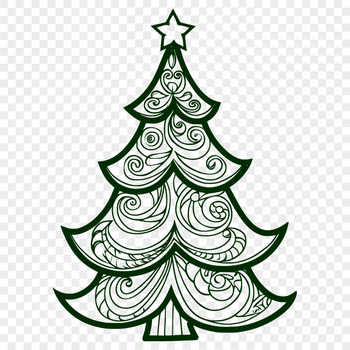 Artistic Christmas Tree In PNG & SVG