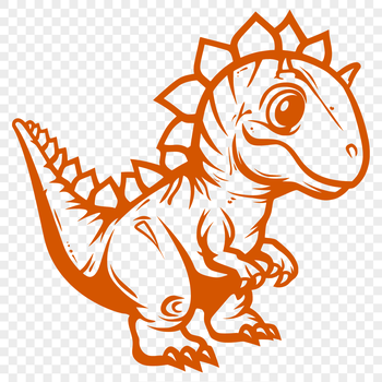 A detailed illustration of a small prehistoric dinosaur with full body proportions.