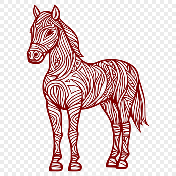 A full body horse illustration in vector format.