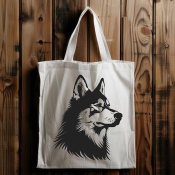 A portrait of a Siberian Husky dog's head, suitable for vector art and design projects.