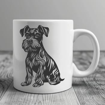 Unique Sitting Miniature Schnauzer - DXF