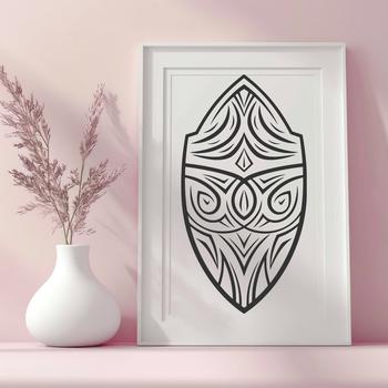 Vector shield design for crafting and graphic projects.