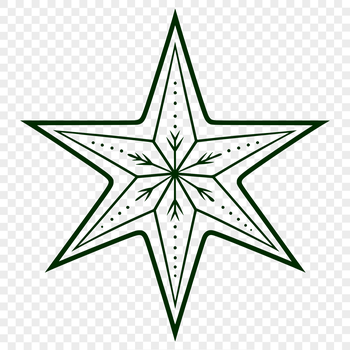 A detailed star design made from lines and curves.