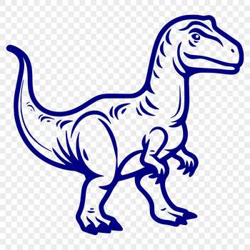 Illustrated prehistoric dino in full body stance, suitable for vector design.