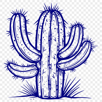 A stylized vector representation of a cactus for graphic design and digital crafting projects.