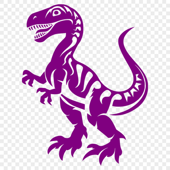 A prehistoric dinosaur illustration with a full body pose, suitable for cutting machines or laser cutters.