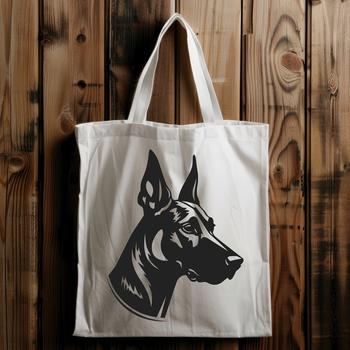 SVG graphic of a Doberman Pinscher breed dog, ideal for cutting machines and digital design projects.