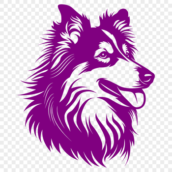 A detailed illustration of a small to medium-sized dog with a pointed muzzle and erect ears.