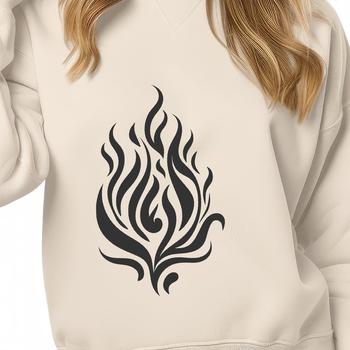 A geometric pattern of fire shapes created as a scalable SVG graphic.