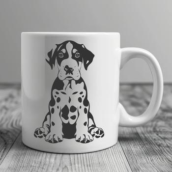 Large breed dog, such as a Great Dane, in full-body pose, suitable for personal or professional vector design.