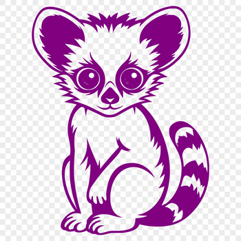 Close-up full-body illustration of a Lemur in a natural habitat.
