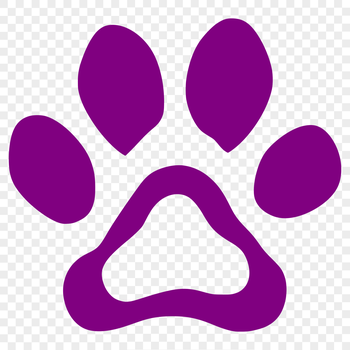 A digital illustration of animal paw prints in various colors and sizes.