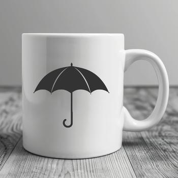 An illustration of a colorful umbrella with a sturdy handle and waterproof canopy.