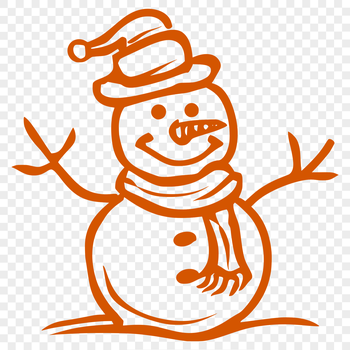 A winter character made from stacked snow blocks, ideal for Christmas designs.