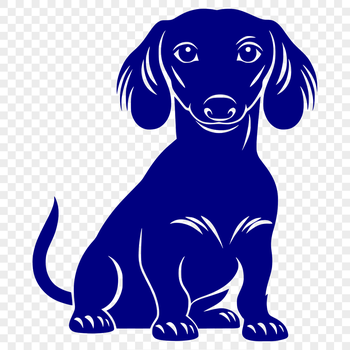 A detailed SVG design of a domestic pet, specifically a seated dachshund breed.