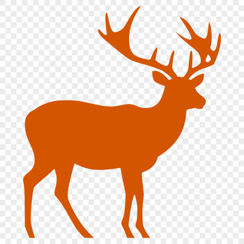 A detailed silhouette of a deer in full body form, suitable for vector art designs.