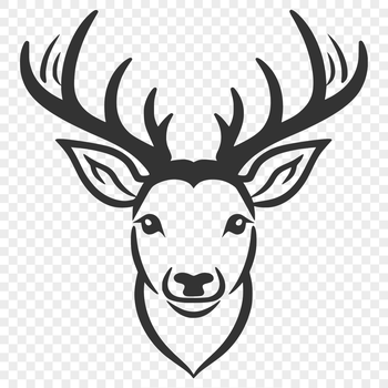 A detailed illustration of a deer's head, suitable for vector art designs.