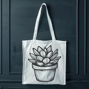 A detailed illustration of a desert plant with fleshy leaves and stems.