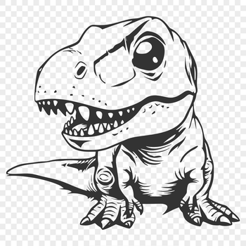 A full-body illustration of a cute prehistoric baby dino, suitable for various digital applications.
