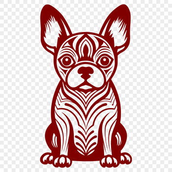 A full-body illustration of a seated Boston Terrier dog breed.