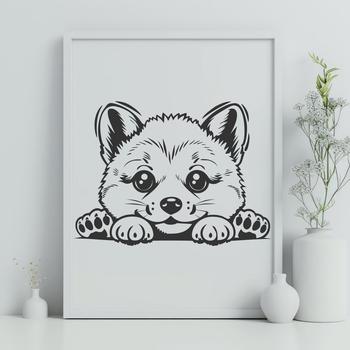 Peeking Dog Printable Artwork