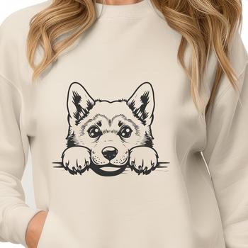 Artistic Peeking Shiba Inu - DXF