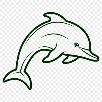 A full-body illustration of a dolphin, suitable for various uses including graphic design and crafting.