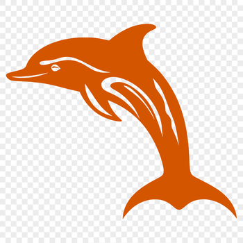 A detailed illustration of a dolphin's full body, showcasing its sleek features and aquatic nature.