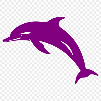 An SVG vector art design featuring a dolphin in a realistic, lifelike pose.