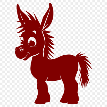 An SVG graphic featuring an animal silhouette with a distinctive donkey shape.