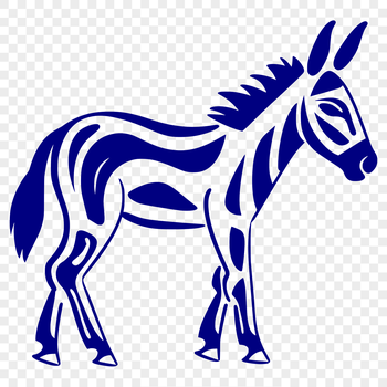 An ornate vector design of an animal, featuring a donkey in a static pose.