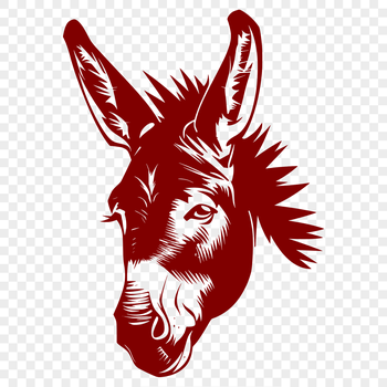 SVG illustration of a donkey's head, designed for vector art and cutting machine applications.