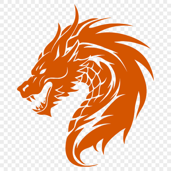 Illustrative representation of a mythical dragon's head, suitable for vector design projects.