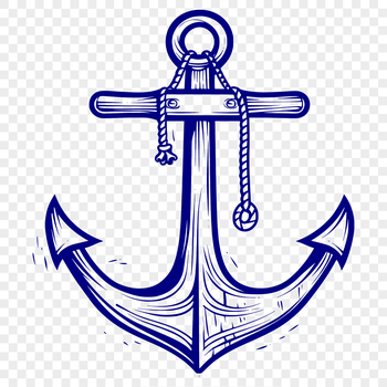 A set of metal anchors with ropes and chains in various sizes.