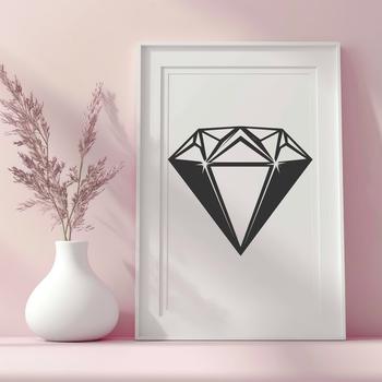 An illustration of a diamond symbol in vector format, suitable for digital design applications.