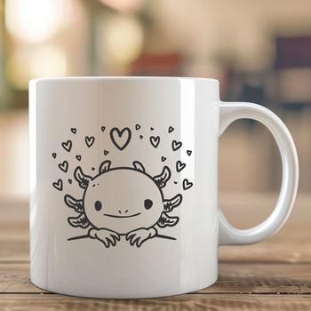 Artistic Peeking Axolotl SVG