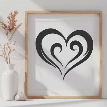 A stylized heart shape used as vector art, suitable for various digital design applications.