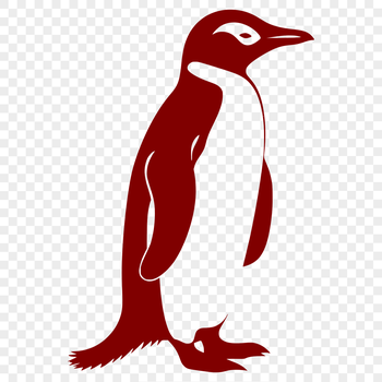 A stylized illustration of a penguin's full body, suitable for clip art and vector design.