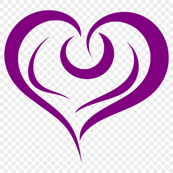 A stylized, geometric representation of a love heart, suitable for various design applications.