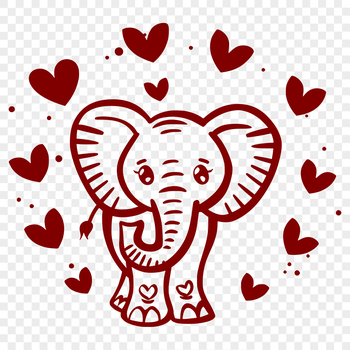A large, standing elephant with a full body silhouette, suitable for vector art designs.